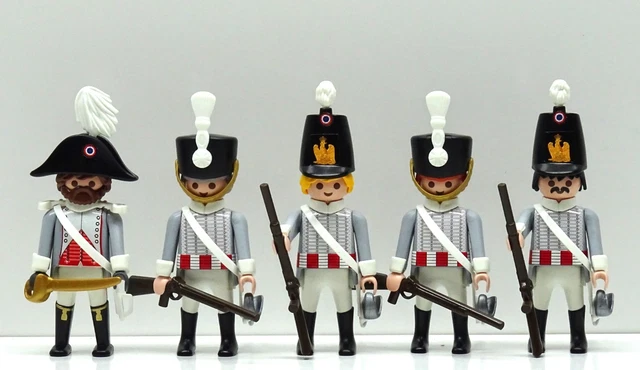 5 Playmobil Garde Russe Soldats Infanterie - Personnalisés Napoléon