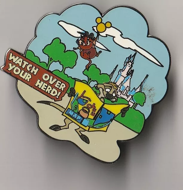 Wild about Safety Watch Over Your Herd Timon Pumbaa Mickey Cast Disney Pin 22565