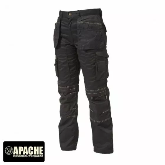 Apache Grey/Black Knee Pad Trousers W32''/ L31''