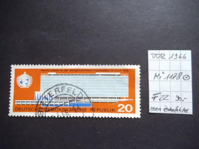 DDR 1966, Mi Nr. 1178 II, Plattenfehler F 22, gestempelt, lesen