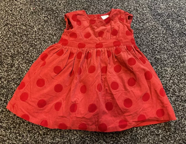 Very Cute Next Baby Girls Chord Red Layered Party Dress Age 9-12 Months Exc Cond