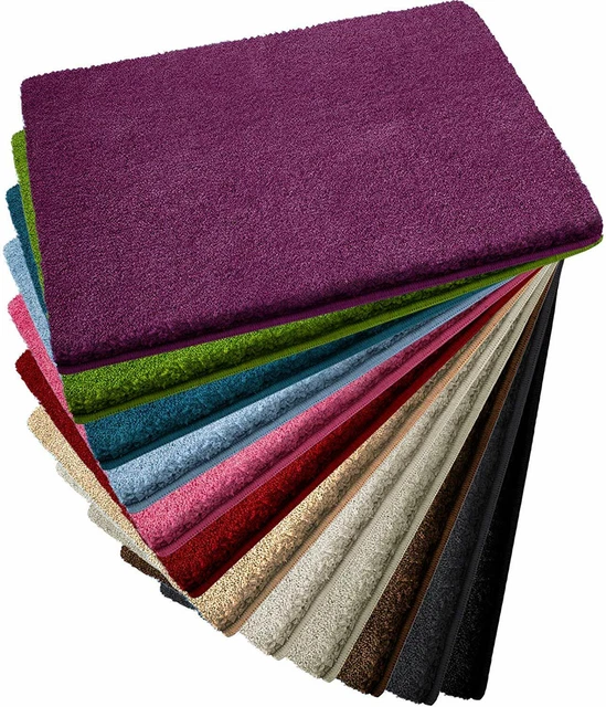 Badematte SKY UNI | Badteppich kuscheliger Hochflor | Rutschfester Badvorleger
