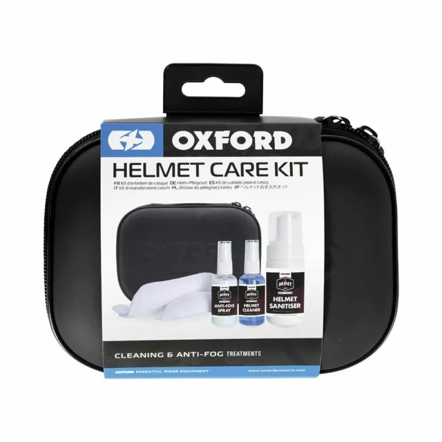 Oxford Motorcycle Bike Helmet Care Kit Anti-Fog Visor Spray Cleaner New