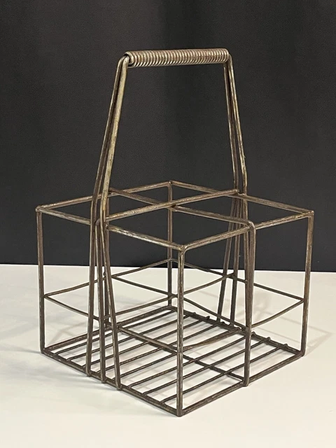 Porte-bouteilles Ancien En Acier Et Bois – Panier à Vin Décoratif, Style Vigneron Et Rustique