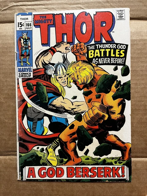 THOR #166 2nd FULL App. HIM/Warlock! Classic Jack Kirby Cover