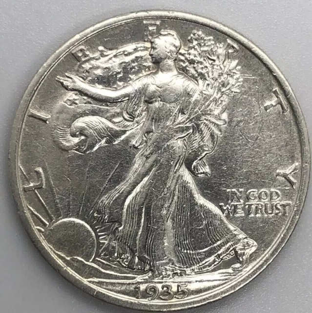 1935 P Walking Liberty Half Dollar *CLEANED* XF/AU Details Starting At $0.01!