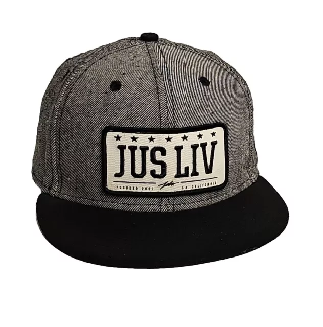 New  JSLV JUS LIV Logo  Black Gray Snapback Hat Cap 7.25