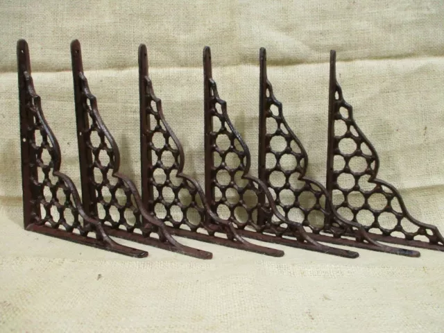6 Cast Iron Large Antique Style Brackets Garden Braces Shelf Bracket Corbels