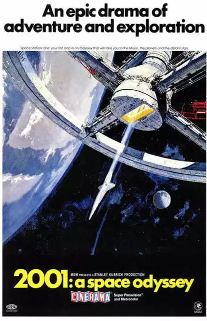 2001: A SPACE ODYSSEY Movie Promo POSTER C Keir Dullea Gary Lockwood