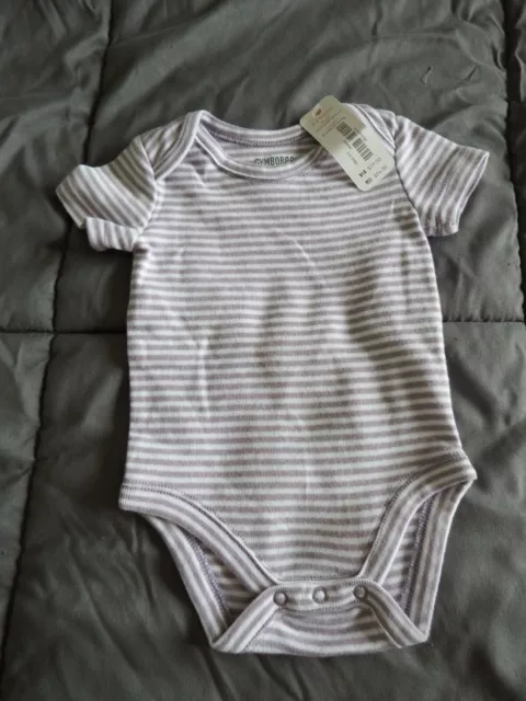 NWT Gymboree Baby Girls Purple White Striped One Piece Size 0-3 Months NEW