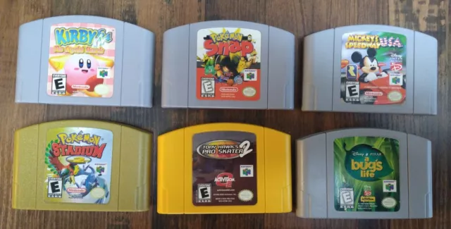 Nintendo 64 N64 Lot of 6 Games Tony Hawk 2 Bugs Life Pokemon Stadium &Snap +more