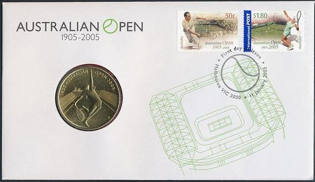 Australia: 2005 $5 Australian Open Tennis PNC Cat $25