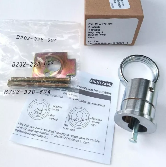 Schlage P509-965 Rim Cylinder Housing without Core 20-079-626 CYL.20-079626, NEW