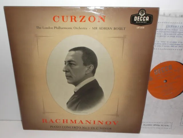 LXT 5178 Rachmaninov Piano Concerto No. 2 Curzon LSO Boult Grooved O/S