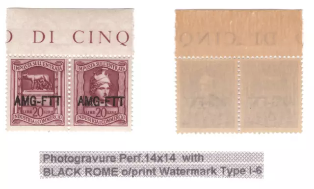 ITALY AMG-FTT ANGLO AMERICAN TRIESTE zone A stamps 1946 - Lire 20