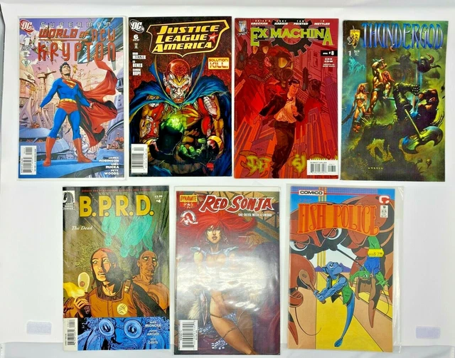 Lot of 7 Mixed DC Dark Horse Comics Book - Red Sonja, Superman, COMCO