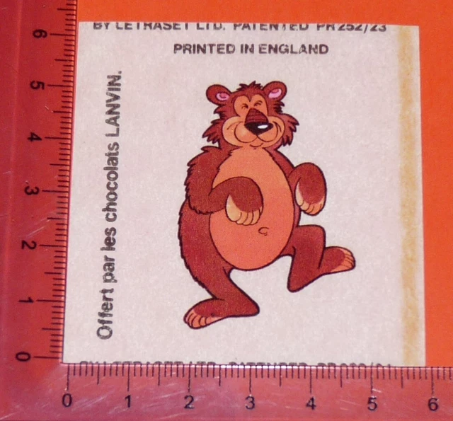 1977 Lanvin Chocolate Decal Decal For Circorama Circus Letterset