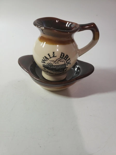 Wall Drug of South Dakota Vintage Creamer and Saucer Souvenir