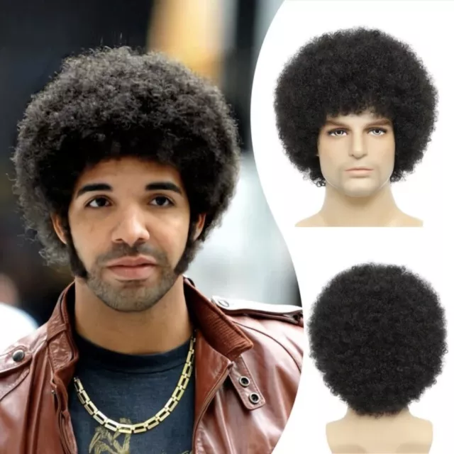 Jumbo Afro Wigs Natural Color Synthetic Wig Kinkly Curly Wigs  for Black Men