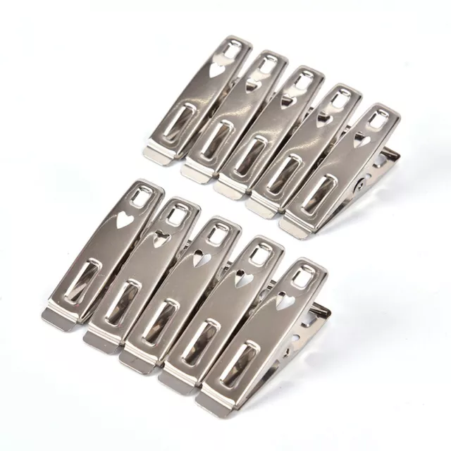 20X Stainless Steel Clothes Hanging Pins Clips Laundry Metal Clamps B-7H 2