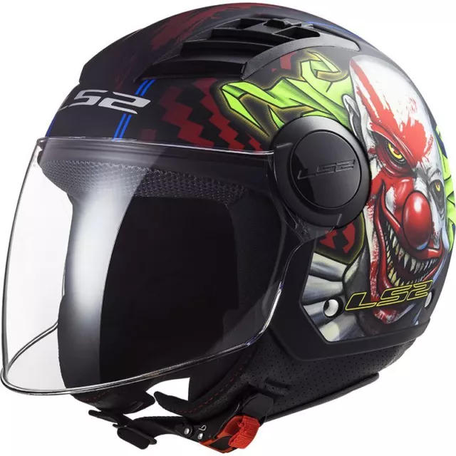 Casco Ls2 Airflow Moto E Scooter Happy Dreams Nero Opaco Rosso Of562