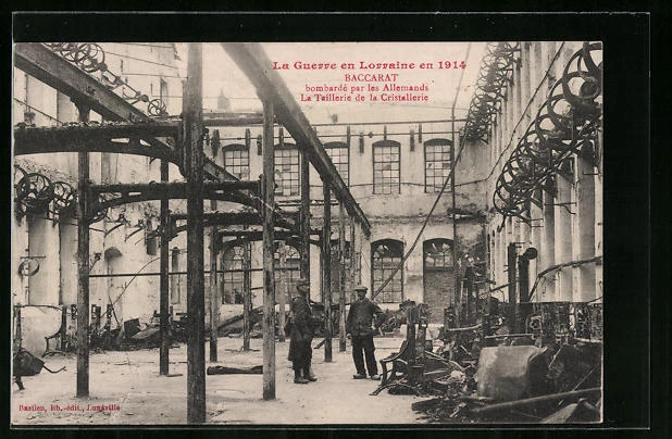 CPA Baccarat, La Guerre en Lorraine en 1914, La Taillerie de la Cristallerie bo
