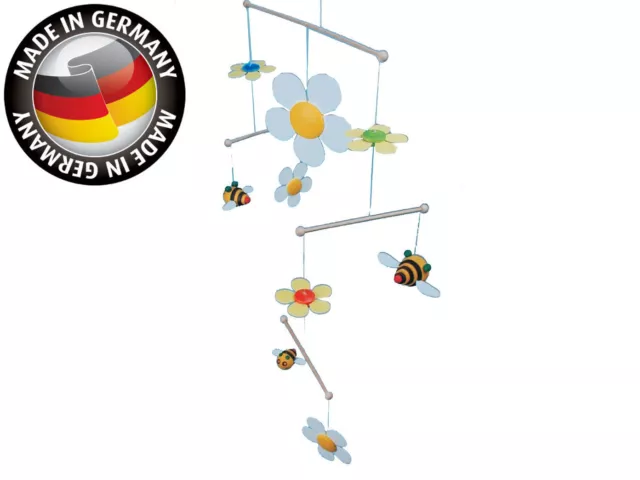 Kindermobile SUM-SUM aus Holz, Blumen & Bienen, Made in Germany, Niermann