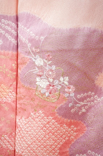 Dear Vanilla Japanese Silk Kimono Women's Robe Gown Authentic Japan Vintage Mint 9