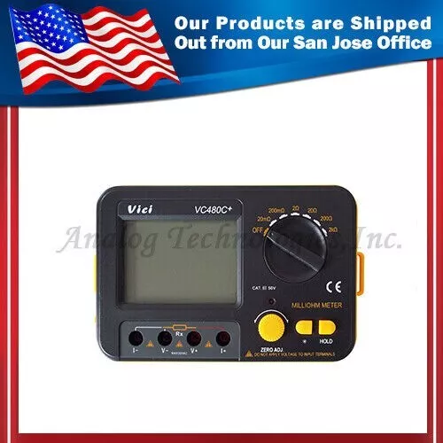 (NEW) VC480C+ 3 1/2 Digital Milli-ohm Meter multimeter w/ External Power Cord