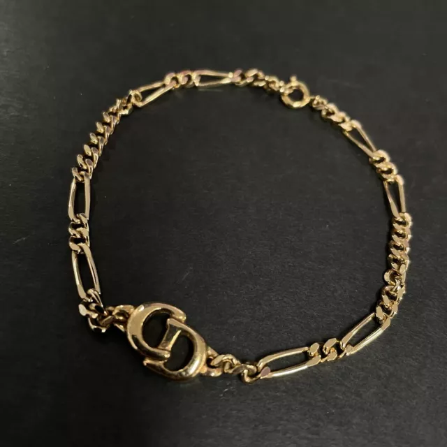 Christian Dior CD Logo Gold Tone Bracelet /1K4267