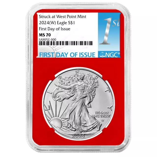 2024 (W) $1 American Silver Eagle NGC MS70 FDI First Label Red Core