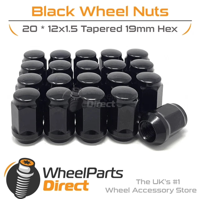 WHEEL NUTS (20) Black for Toyota Yaris Cross [XP210] 2022 on