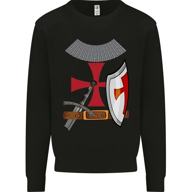 Cavalieri Templari Costume st Georges Giorno Uomo Felpa Maglione