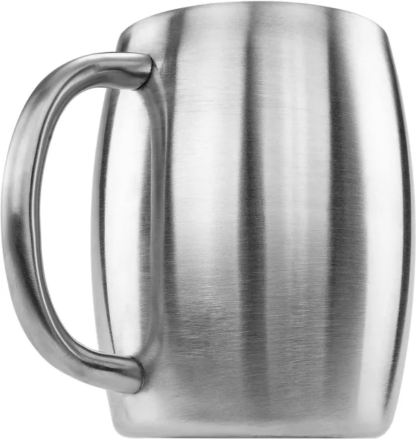 Southern Homewares Stainless Double Wall Steel Beer Coffee Desk Mug Smooth...