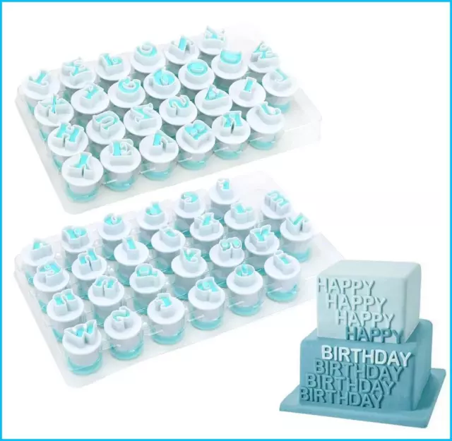 Fondant Icing Cutter Mold Alphabet Number Letter Cake Cookie Decorating  Set/40pc