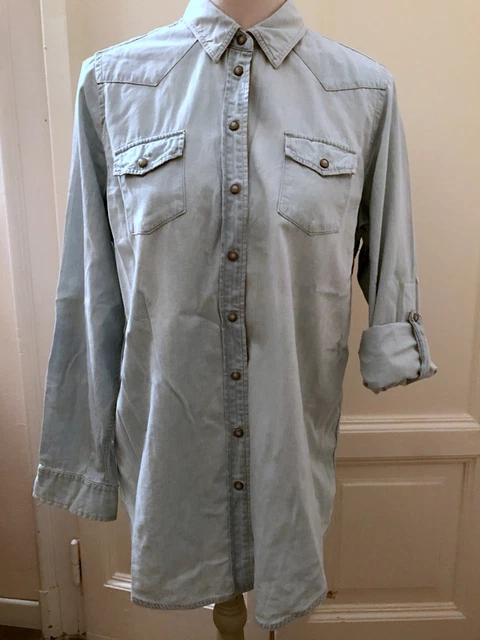 Camicia jeans TOPSHOP denim shirt UK12 (Petite) IT44 EU40