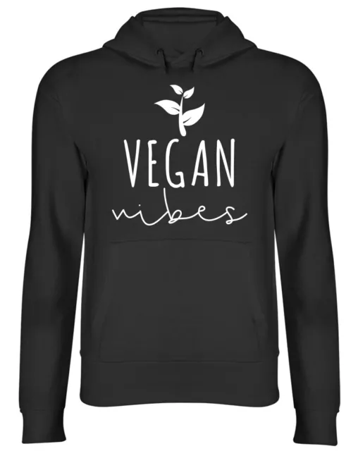 Vegan Vibes Mens Womens Ladies Hooded Top Hoodie