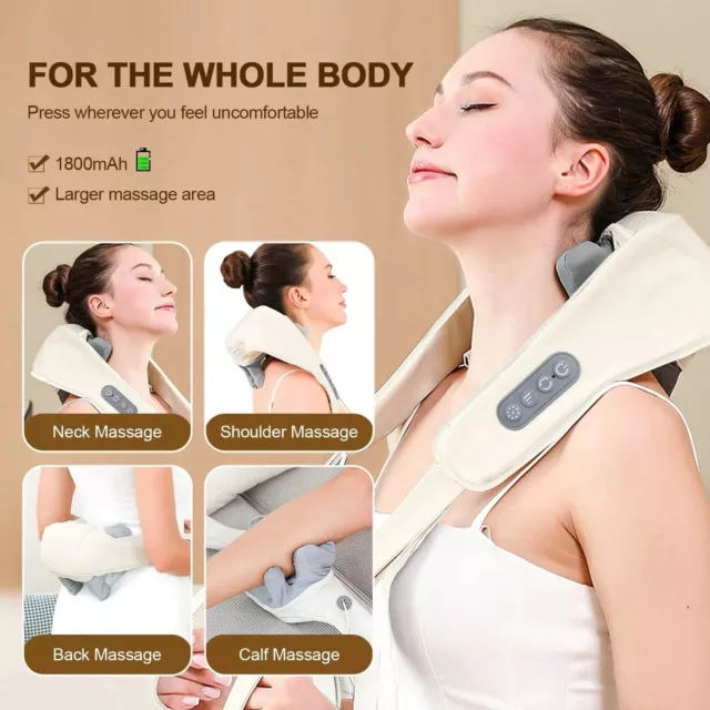 Foreverlily-Châle de massage cervical sans fil, masseur de cou et de dos initié,