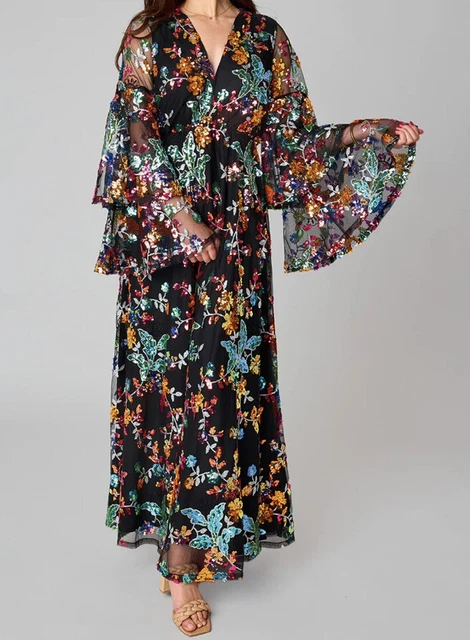 BuddyLove COLETTE LONG SLEEVE MAXI DRESS - DUSK (SMALL) NWT