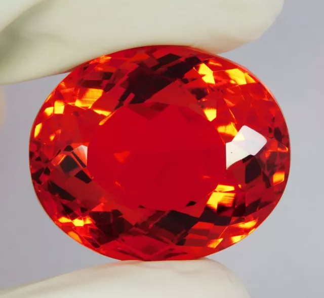 Certified 99.75 Ct Natural Mexican Fire Opal Red Orange Oval Cut Loose Gemstone