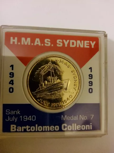 1940 - 1990 H.m.a.s Sydney Medal No.7 Bartolomeo Colleoni