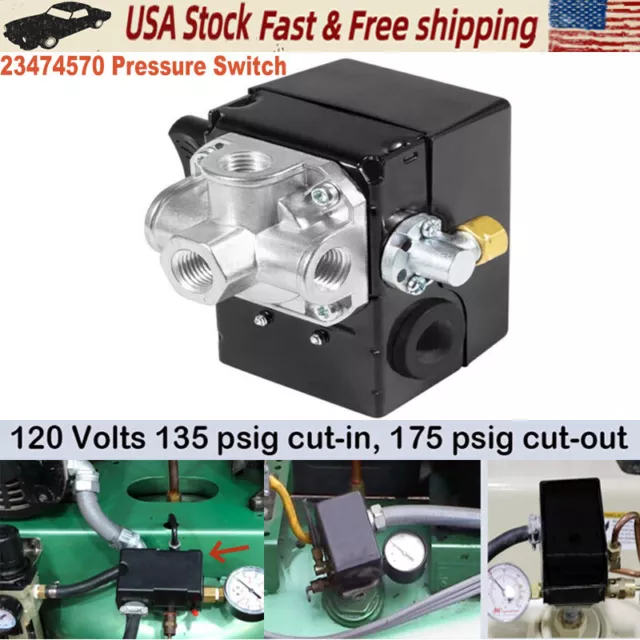 23474570 Pressure Switch w/ Unloader &On/Off Lever for Ingersoll Rand Compressor