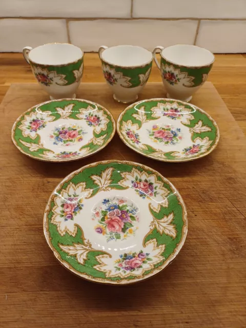 Vintage Royal Grafton bone china Three cups and saucers