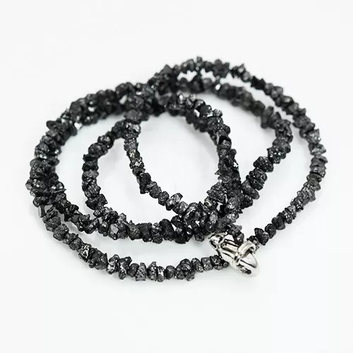Rough Black Natural Raw Diamonds Uncut Beads 2mm- 4 mm 16 inc 22.08 cts