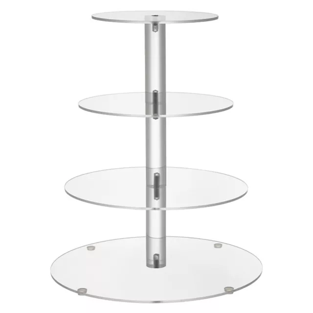 3/4/5 Tier Round Cupcake Stand Dessert Tower Clear Acrylic Display Cake Stand UK 2