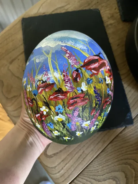 Beautiful Hand Painted Ostrich Egg,