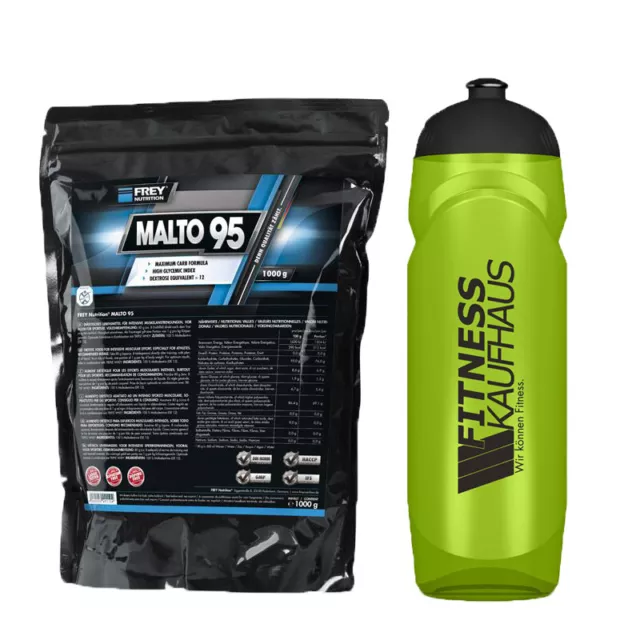 Frey Nutrition Malto 95 - 1000g Zip-Beutel Gainer + Trinkflasche NEU