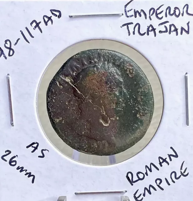 Authentic Large Ancient Roman Coin 98-117AD Emperor Trajan As Dupondius Genuine