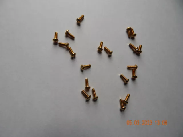 BRASS ROUND HEAD SLOTTED MACHINE SCREWS. 4/40 x 5/16" 18 PCS. NEW