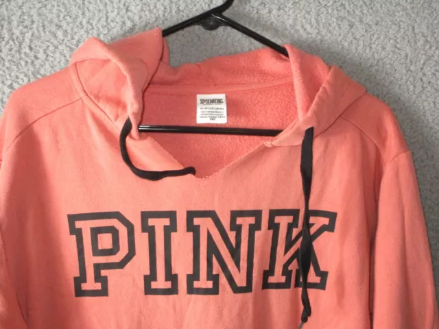 Pink Victoria's Secret Women's Sweatshirt Hoodie Pink Black Xs Cotton Used